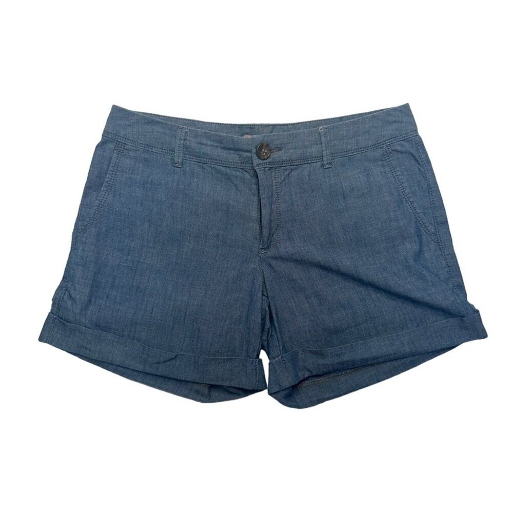 Banana Republic denim color flat front cuffed shorts size 2